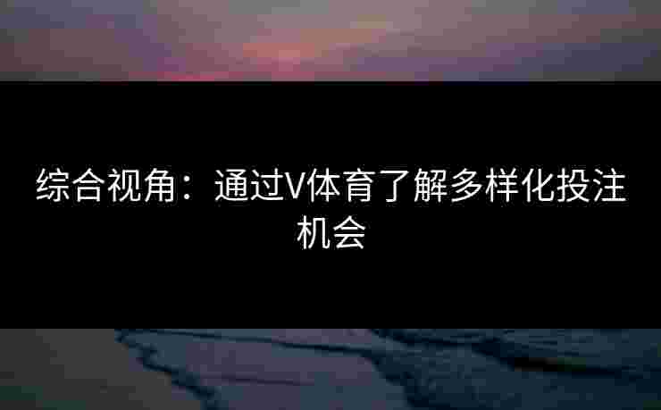 综合视角：通过V体育了解多样化投注机会
